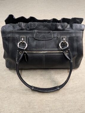 COACH Penelope F14682 Black Pebbled Leather Satchel Shoulder Bag Tote Handbag